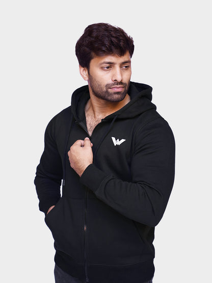 Unisex Black Zipper Hoodie